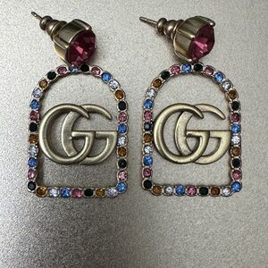 Elegant Gold and Multicolor GG Earrings